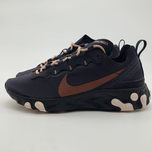 nike black glitter react element 55 sneakers